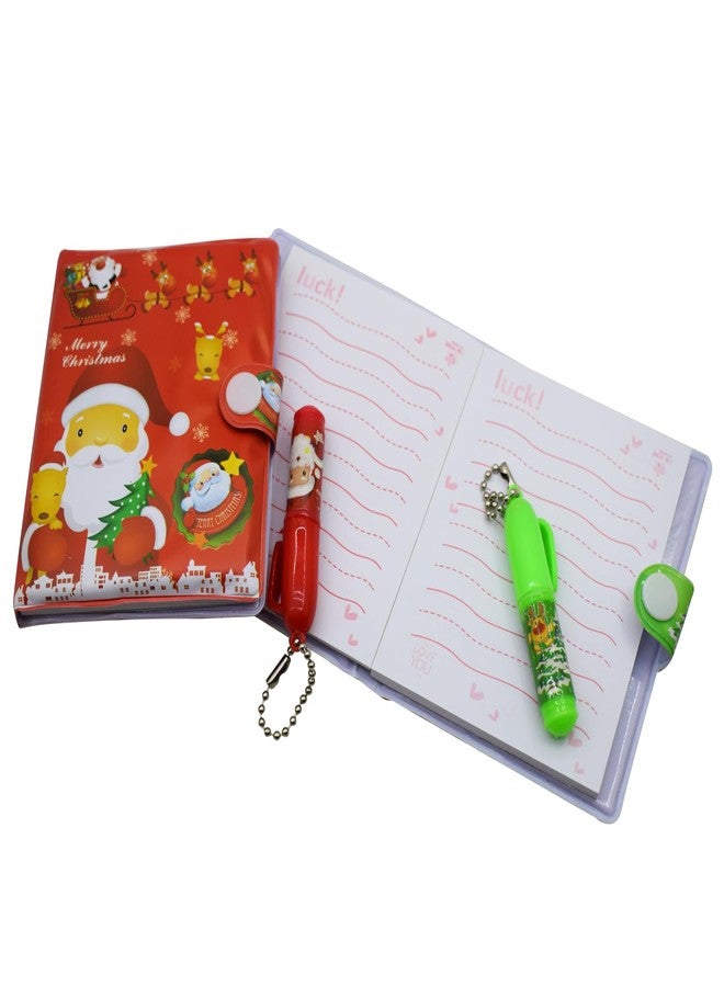 Asera Christmas Gift set with Pocket Diary and cute Little Pen Set for Kids Birthday Return Gifts for X-mas Theme Party (Set of 12) - Image 3